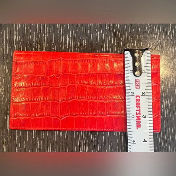 Vintage Karen Kallan embossed leather red check book cover - Picture 1 of 9